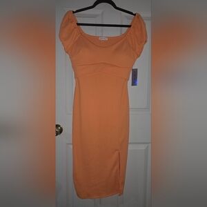 Derek Heart One Shoulder Dress in Vibrant Orange